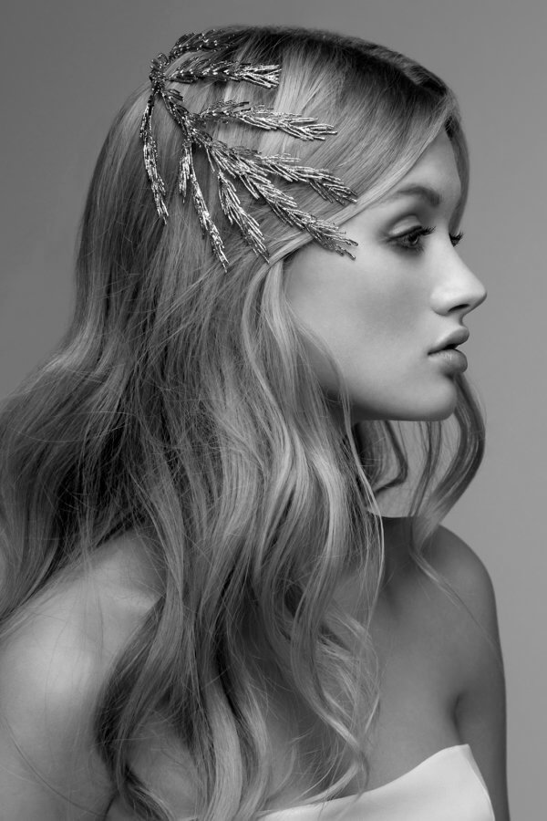 Thilde sølv headpiece couture stuen