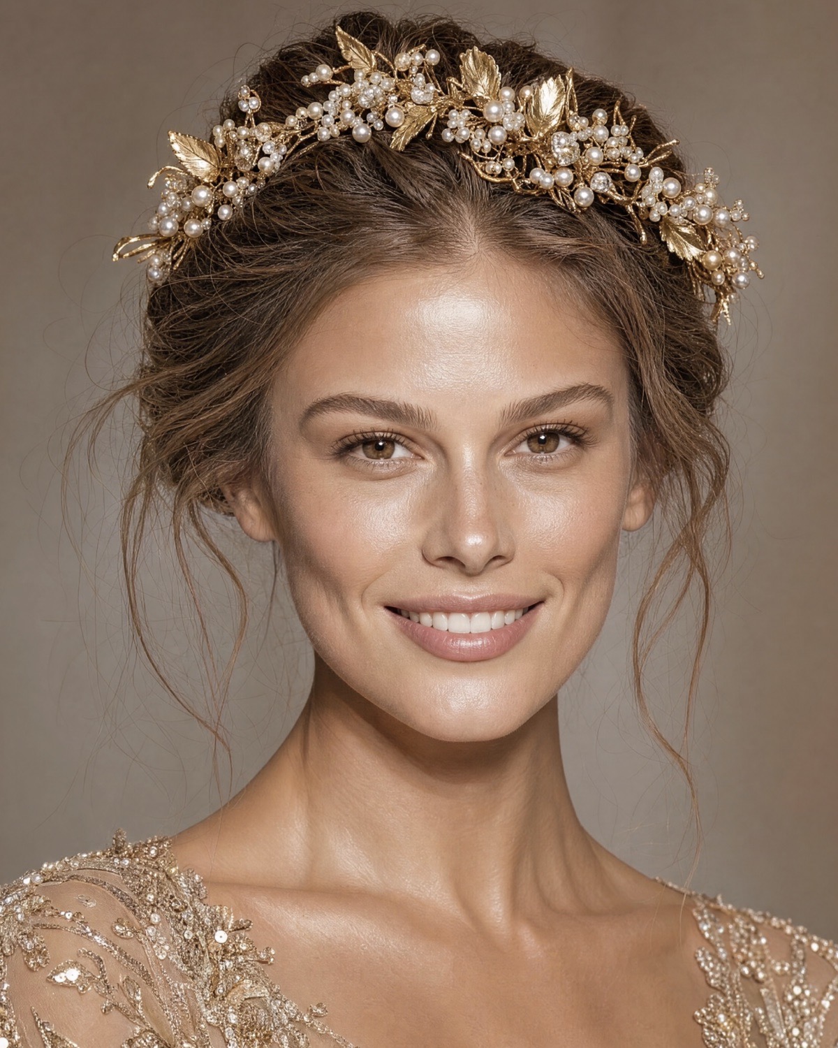 Daphne brudehovedpynt, bagside, Couture-Stuen